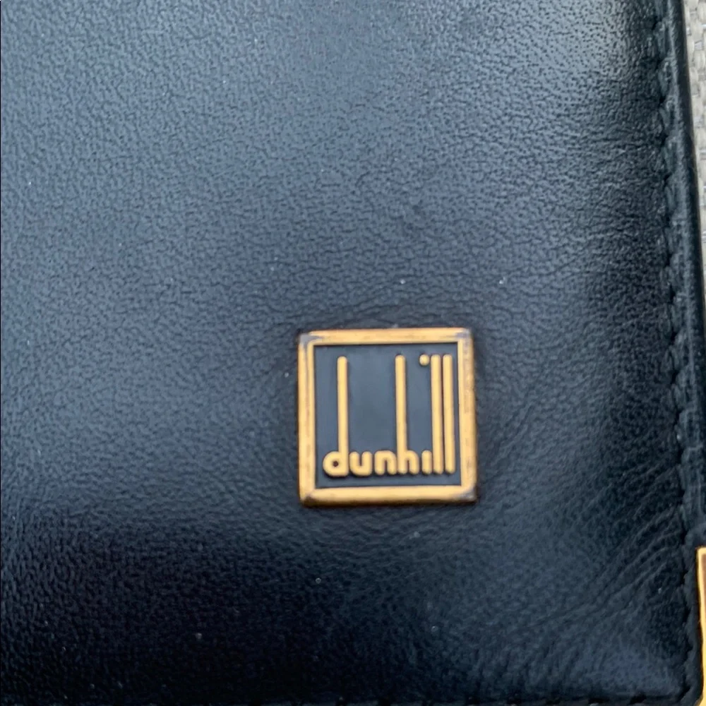 Dunhill Elegant Black Wallet with Gold Accents